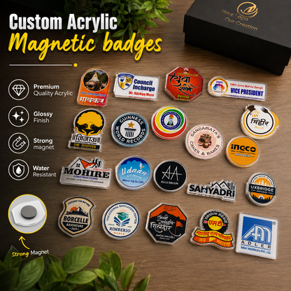 Customized Acrylic Magnetic Badge