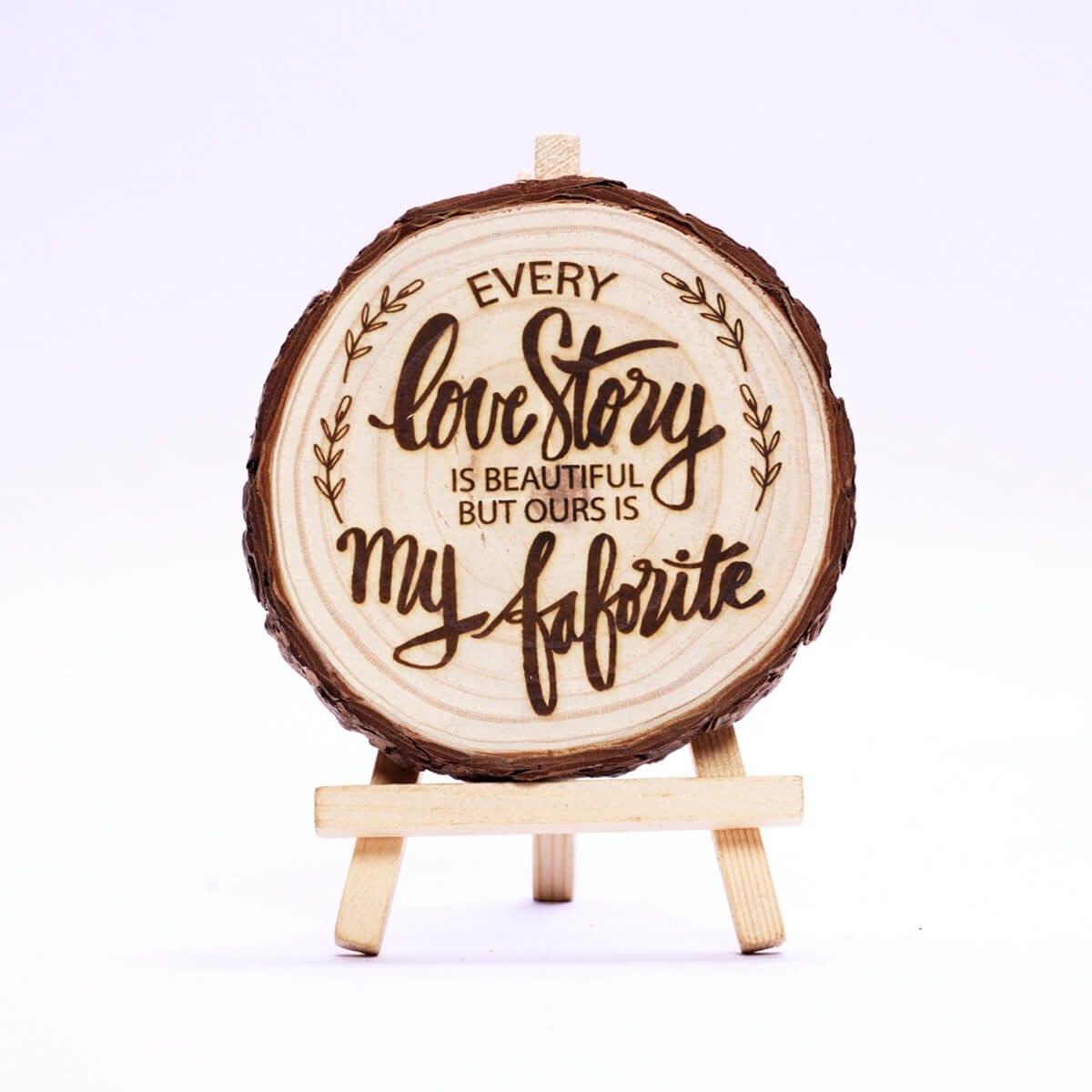 Wood Log Slice Engraving