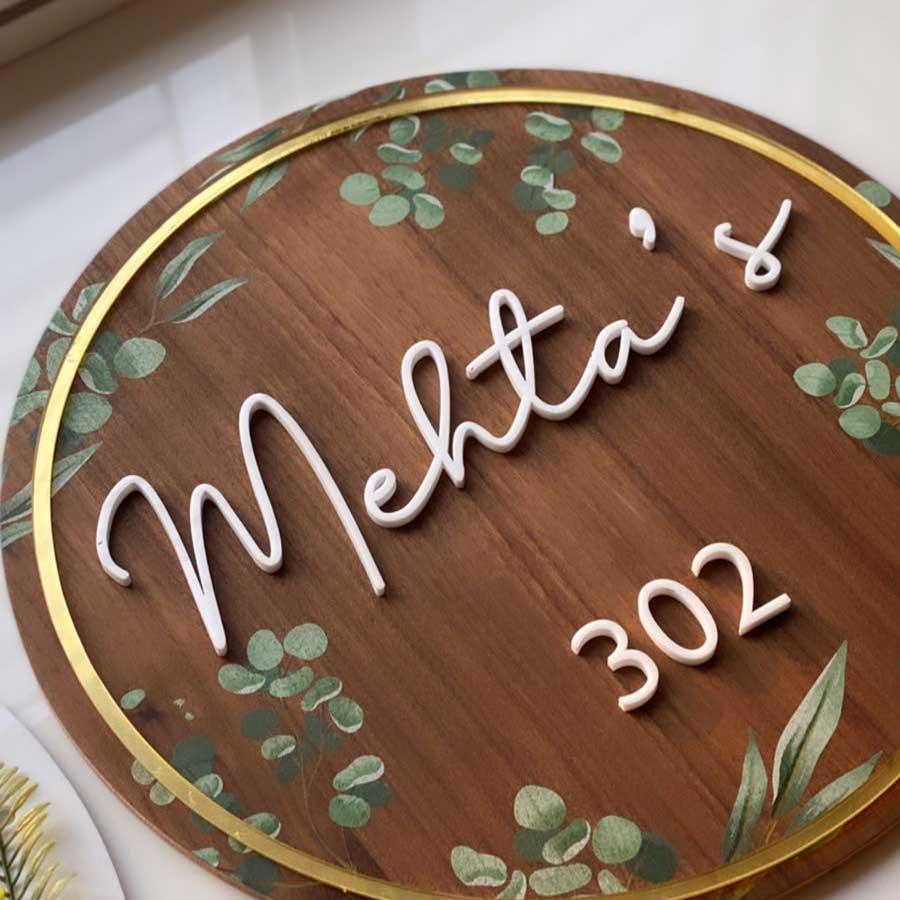 Wooden Finish Name Plate