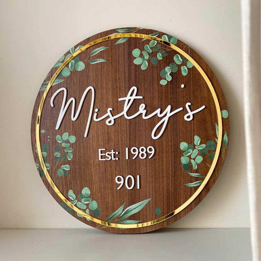 Wooden Finish Name Plate